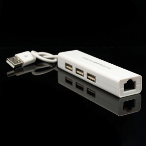 Hi-Speed 1 Port USB Network with 3 Port USB 2.0 HUB Adapter for Laptop PC
