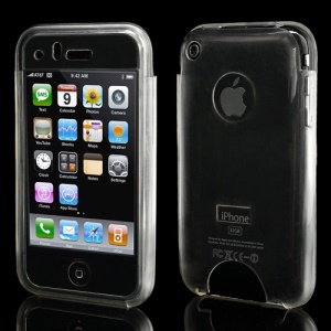 Glossy Soft Gel TPU Pouch Case Cover for iPhone 3G/3GS - Transparent