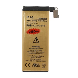 High-Capacity Gold Battery Replacement for iPhone 4 3.7V 2680mAh