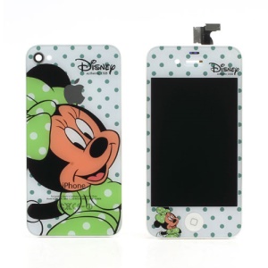 Disney Cartoon Minnie Mouse iPhone 4 Conversion Kit (LCD Assembly + Back Housing + Home Button) - Green