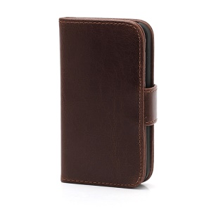 Crazy Horse PU Leather Wallet Case Cover for iPhone 4 4S - Brown