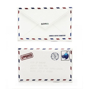 SAMDI Retro Envelope Postcard Pouch Leather Cover for iPhone 4 4S 3GS 3G iPod Touch 4 3 - White, Size:12.5cm x 8cm