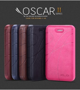 KLD Oscar II Series Leather Case Cover w/ Card Slot Stand for iPhone 4S 4