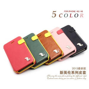 Deere DER British Style Folio Leather Case Cover for iPhone 4 4S