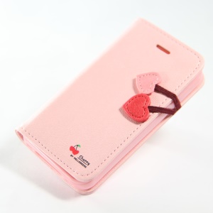 Deere DER Cherry Series iPhone 4 4S Wallet Leather Case Cover with Stand