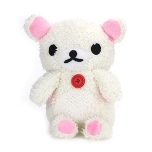 Idoll Lovely 3D Plush Rilakkuma Bear Doll Case for iPhone 5 4S 4 - White