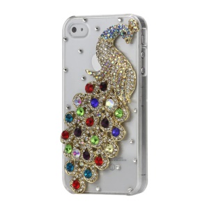 Luxury 3D Peacock Diamond Crystal Case Cover for iPhone 4 4S - Colorful