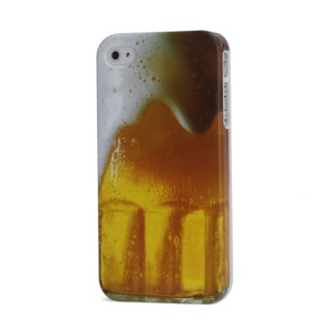 iPhone 4 4S Beer Froth Pattern Durable Glossy Plastic Shield Case