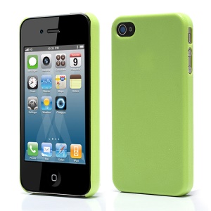 Candy Color Textured Plastic Case Cover for iPhone 4 4S - Green