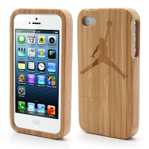 Detachable Carved Basketball Dunking Protective Bamboo Case for iPhone 4S 4