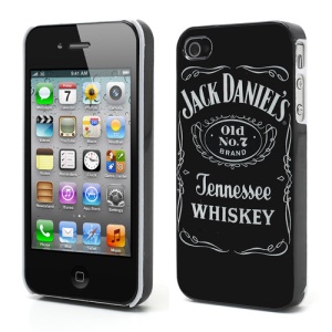Jack Daniels Black & White Hard Plastic Cover Accessories for iPhone 4 4S