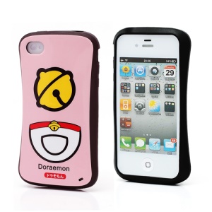 iFace iPhone 4 4S TPU Jelly Case Doraemon Bell Pattern - Pink