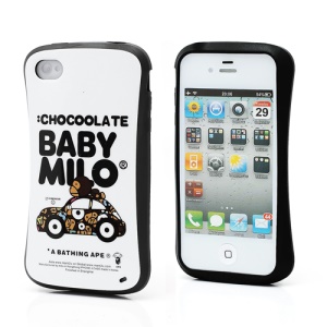 iFace Lovely Baby Milo Ape on a Car Pattern TPU Gel Case for iPhone 4 4S