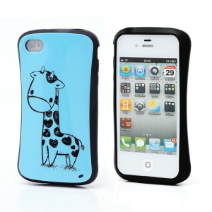 iFace Giraffe Pattern TPU Jelly Case Cover for iPhone 4 4S