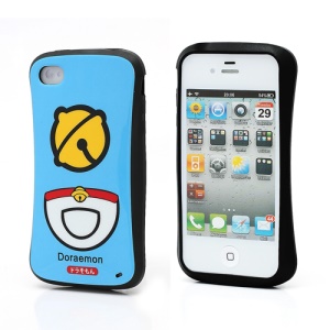 iFace iPhone 4 4S TPU Jelly Case Doraemon Bell Pattern - Blue