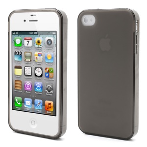 Dustroof Plug Matte TPU Jelly Cases for iPhone 4 4S - Grey