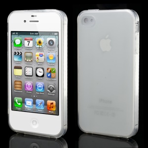 Dustroof Plug Matte TPU Jelly Case for iPhone 4 4S - Transparent