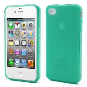 Dustroof Plug Matte TPU Gel Case for iPhone 4 4S - Green