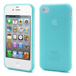 Dustroof Plug iPhone 4 4S Matte TPU Gel Case - Blue
