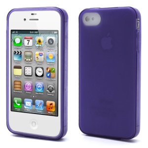 Dustroof Plug iPhone 4 4S Matte Frosted TPU Gel Case - Purple