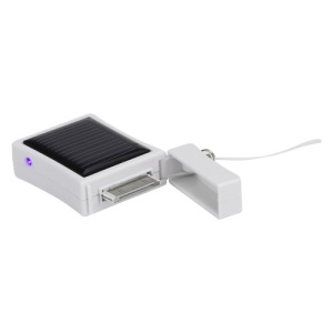 500mAh Solar Emergency Battery Charger for iPhone iPod - White