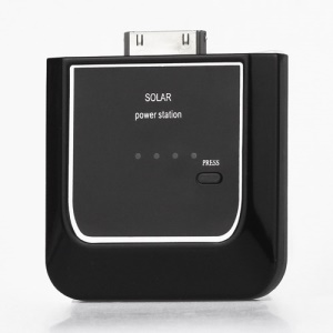 1000mAh Solar External Battery Pocket Power for iPhone iPod - Black