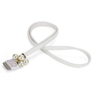 Bling Bling Rhinestone Bead Neck Lanyard Strap Chain for iPhone 4S 4 3GS 3G iPod - White