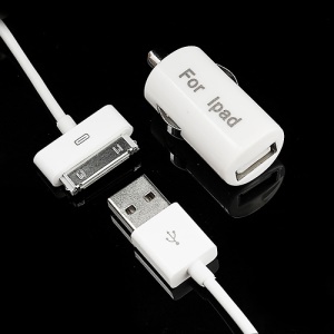 5.1V 2.1A Mini USB Car Charger w/ 30 Pin USB Cable for iPhone 4S 4 3GS 3G iPad 3 2 iPod Touch 4