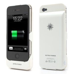 2350mAh Extra Power Backup Battery Charger Case for iPhone 4 4S - White