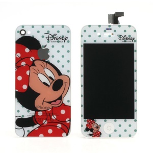 Disney Cartoon Minnie Mouse iPhone 4S Conversion Kit (LCD Assembly + Back Housing + Home Button) - Red