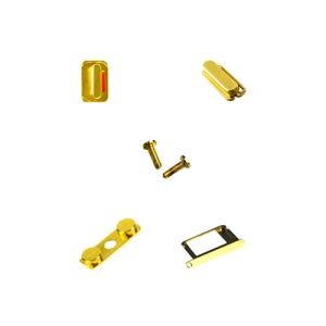 Eletroplating Side Buttons SIM Card Holder and Screws Set Replacement for iPhone 4S - Gold
