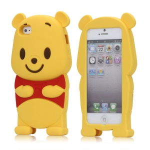 3D Adorable Winnie the Pooh Bear Soft Silicone Case for iPhone 5