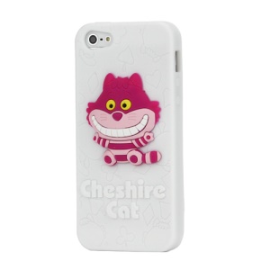 Smiley 3D Cheshire Cat Soft Silicone Case Cover for iPhone 5 - White