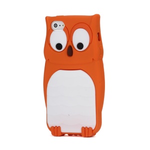 Cute 3D Owl Design Silicone Jelly Cover Case for iPhone 5 - Orange
