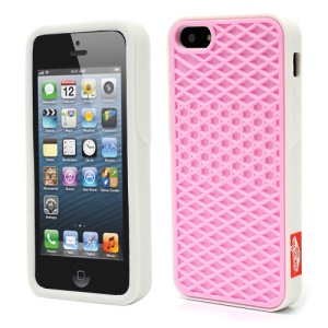Sneaker Shoe Tread Silicone Case Cover for iPhone 5 - White / Pink