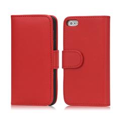 Wallet Leather Flip Credit Card Case Cover for iPhone 5 - Red
