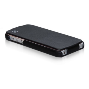 HOCO Duke Vertical Genuine Leather Flip Case Cover for iPhone 5 - Black