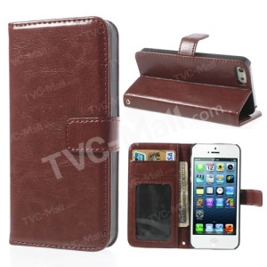 Imitation Sheepskin Leather Protective Sleeve Case Cover for iPhone 5 - Purple