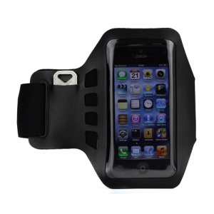 Small Polka Dots Gym Running Sport Soft Armband Cover for iPhone 5 - Black
