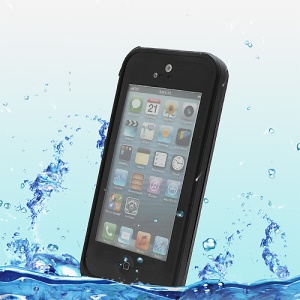 Slim Design Shockproof Dirtproof Waterproof Case for iPhone 5 + Strap - Black