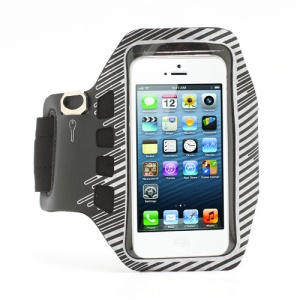 Twill Design Sports Running Gym Arm Band Armband Cace Cover for iPhone 5 - Black / Silver
