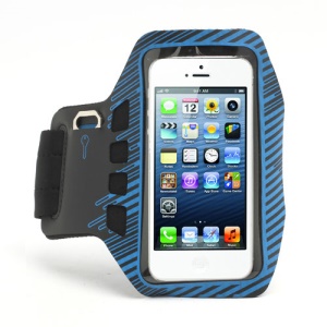 Twill Design Sports Running Gym Arm Band Armband Cace Cover for iPhone 5 - Black / Blue