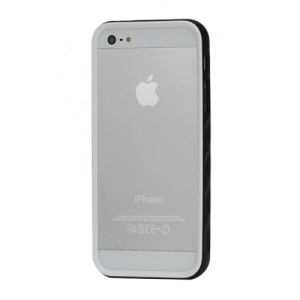 Snap-on Plastic Bumper Frame Case for iPhone 5 - White / Black