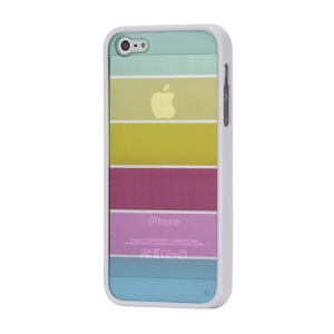Rainbow Colorful Smooth TPU Hard Case Cover for iPhone 5 6th Gen - White