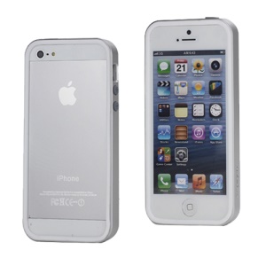 SGP Neo Hybrid EX Slim Bumper Frame Cover with Front Screen Protector for iPhone 5 - White / Silver