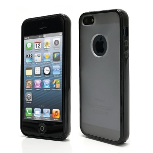 Matte Plastic & TPU Hybrid Case Cover Accessories for iPhone  5 - Black