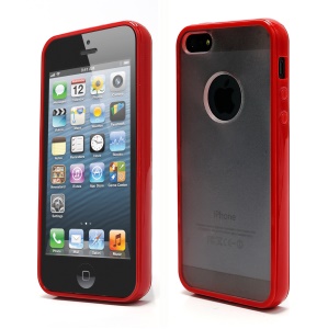 Matte Plastic & TPU Hybrid Case Cover Accessories for iPhone  5 - Red
