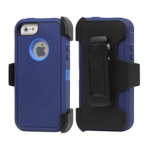 3 in 1 Defender Cover Case with Belt Clip for iPhone 5 - Black / Dark Blue / Ocean Blue