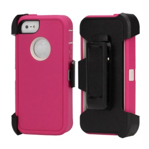 3 in 1 Defender Cover Case with Belt Clip for iPhone 5 - Black / Rose / White