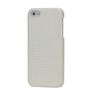 Basket Weave Leather Coated Hard Case for iPhone 5 - White